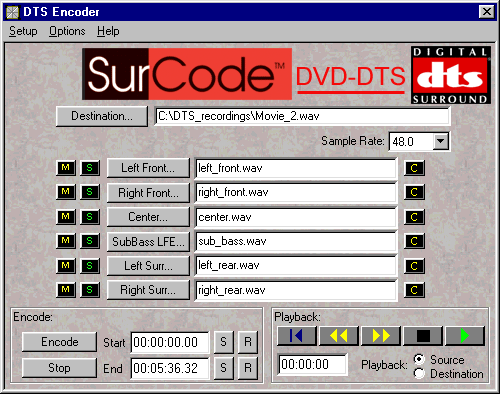 surcode dvd pro dts encoder